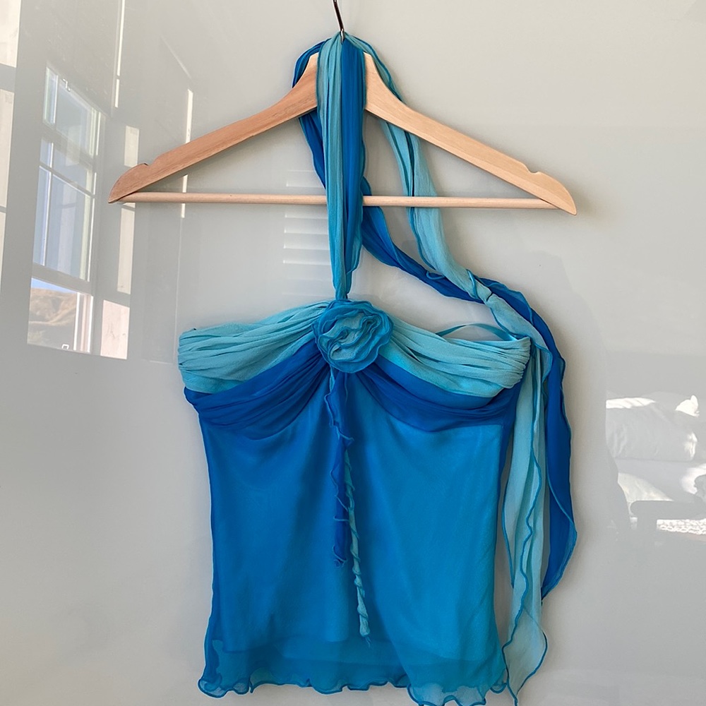 Cache 100% Silk Halter Top Women’s Size S